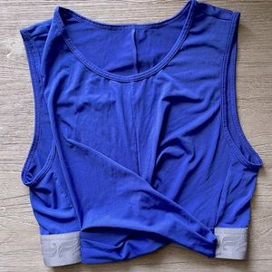 Blue Fabletics Crossover Crop Top